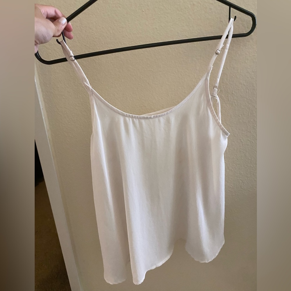 Lush White sheer tank with ladder backing